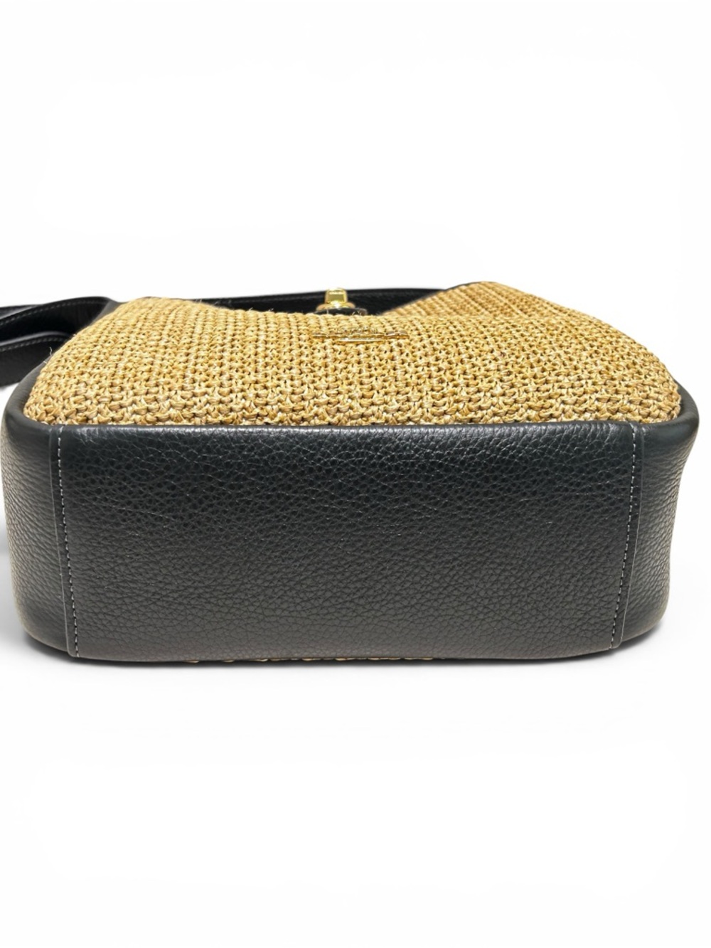 COACH Hadley Convertible Straw and Pebble Leather Crossbody/Shoulder Bag - Picture 7 of 15